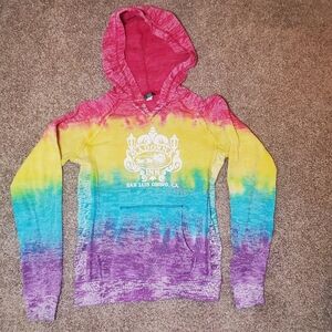 Madonna Rainbow Tye Dye Goodie girls XL Womans Small Sweatshirt